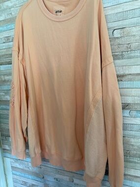 aerie Peach-Blend Oversized Crewneck Sweatshirt